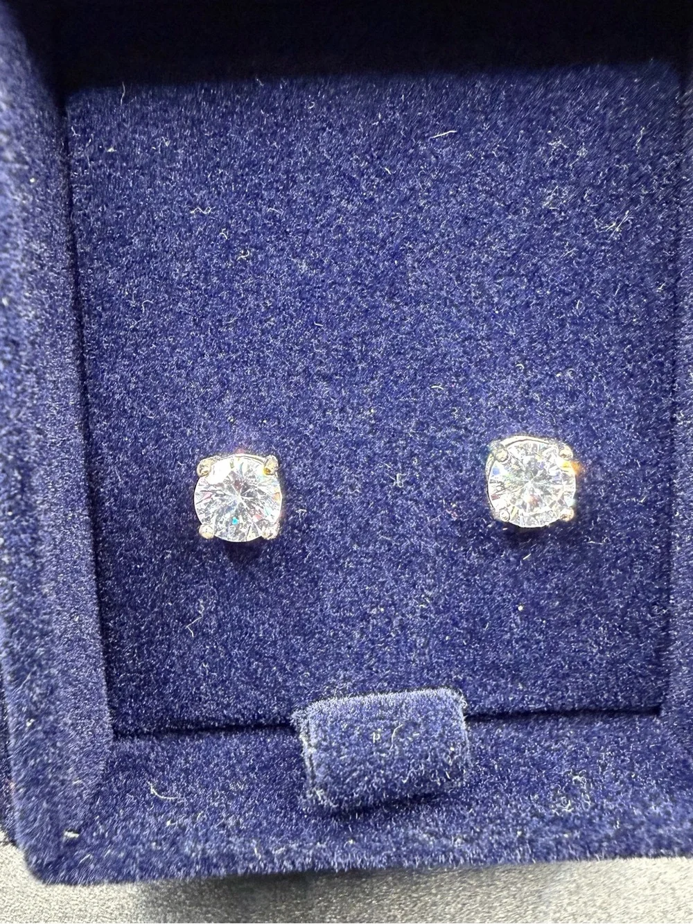 Stauer Platinum Layered 935 Sterling Silver Studded Diamond Earrings Cz